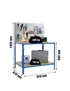 Estantería SIMONRACK Ecowork bt2 click 900x600 az/gal/mad | Mesa de trabajo SimonRack profesional y resistente