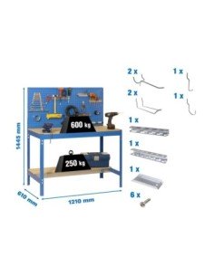 Estantería SIMONRACK Pack simonwork bt2 1200 azul/mad+ 9accs