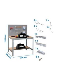 Estantería SIMONRACK Pack simonwork bt2 1200 gris/mad+ 9accs