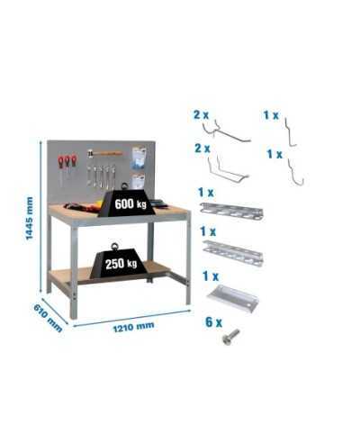 Estantería SIMONRACK Pack simonwork bt2 1200 gris/mad+ 9accs