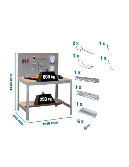 Estantería SIMONRACK Pack simonwork bt2 1500 gris/mad+ 9accs