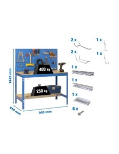 Estantería SIMONRACK Pack simonwork bt2 900 azul/mad+ 9accs
