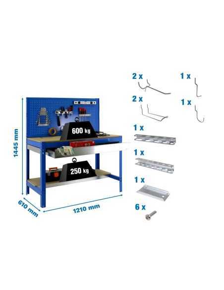 Estantería SIMONRACK Pack simonwork bt2 box 1200 azul/mad+ 9accs
