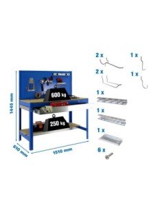 Estantería SIMONRACK Pack simonwork bt2 box 1500 azul/mad+ 9accs