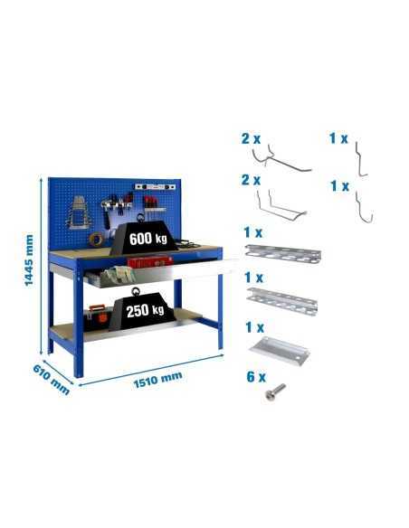 Estantería SIMONRACK Pack simonwork bt2 box 1500 azul/mad+ 9accs