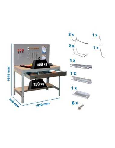 Estantería SIMONRACK Pack simonwork bt2 box 1500 gris/mad+ 9accs