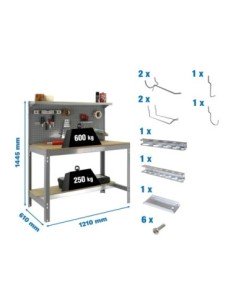Estantería SIMONRACK Pack simonwork bt3 1200 gris/mad+ 9accs