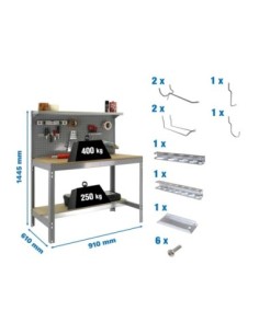 Estantería SIMONRACK Pack simonwork bt3 900 gris/mad+ 9accs
