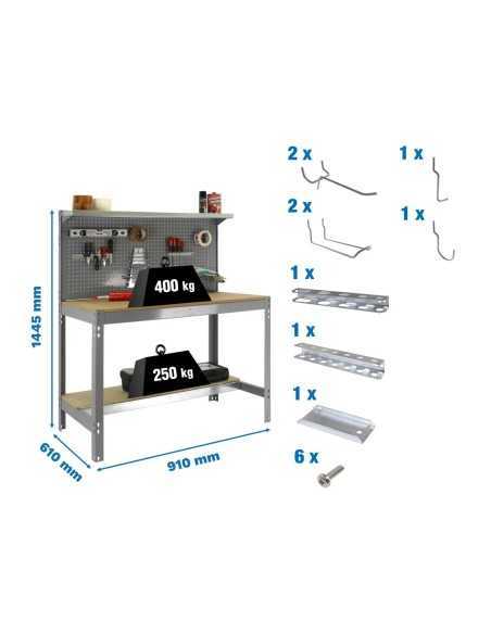 Estantería SIMONRACK Pack simonwork bt3 900 gris/mad+ 9accs