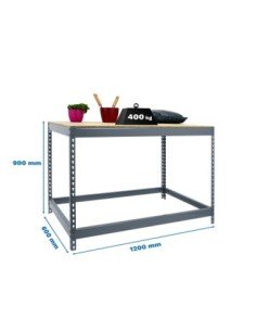 Mesa de Trabajo SIMONWORK Basic 1 901260-1 gris/madera | Mesa de trabajo SimonRack profesional y resistente