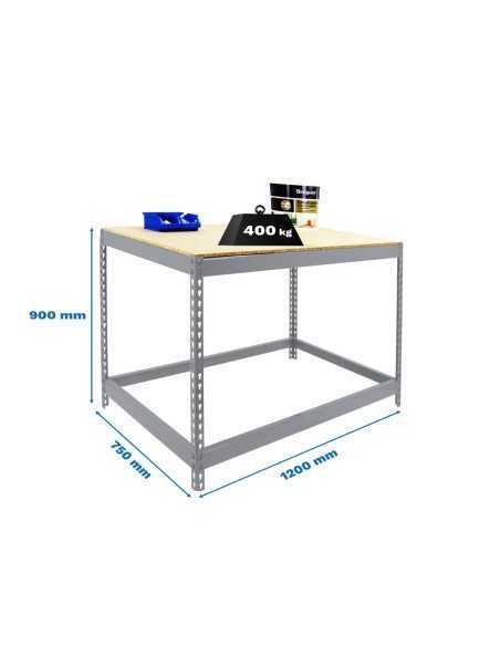Mesa de Trabajo SIMONWORK Basic 1 901275-1 galvanizado/madera | Mesa de trabajo SimonRack profesional y resistente