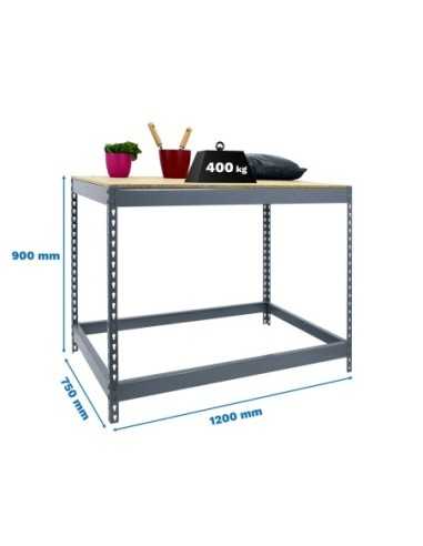 Mesa de Trabajo SIMONWORK Basic 1 901275-1 gris/madera | Mesa de trabajo SimonRack profesional y resistente