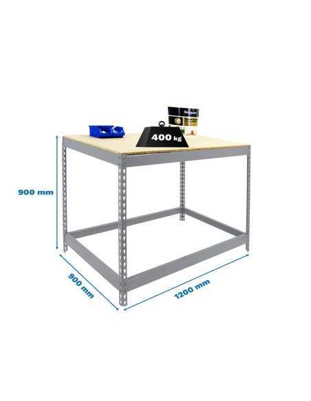Mesa de Trabajo SIMONWORK Basic 1 901290-1 galvanizado/madera | Mesa de trabajo SimonRack profesional y resistente