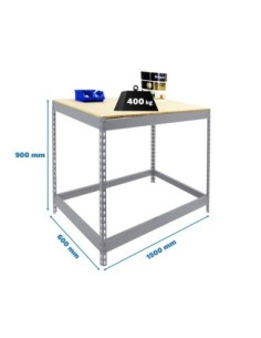 Mesa de Trabajo SIMONWORK Basic 1 901560-1 galvanizado/madera | Mesa de trabajo SimonRack profesional y resistente