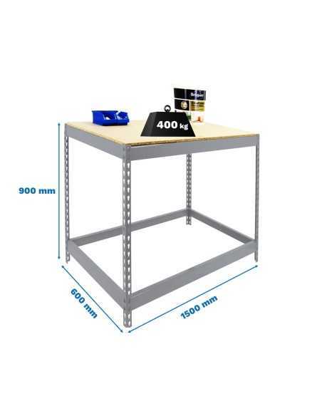 Mesa de Trabajo SIMONWORK Basic 1 901560-1 galvanizado/madera | Mesa de trabajo SimonRack profesional y resistente