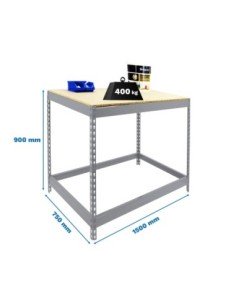 Mesa de Trabajo SIMONWORK Basic 1 901575-1 galvanizado/madera | Mesa de trabajo SimonRack profesional y resistente