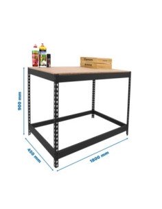 Mesa de Trabajo SIMONWORK Basic 1 901845-1 antracita/madera | Mesa de trabajo SimonRack profesional y resistente