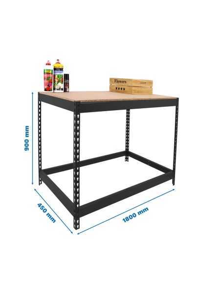 Mesa de Trabajo SIMONWORK Basic 1 901845-1 antracita/madera | Mesa de trabajo SimonRack profesional y resistente