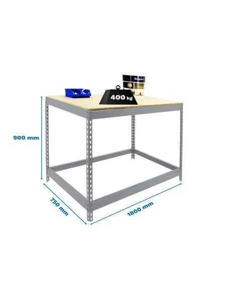 Mesa de Trabajo SIMONWORK Basic 1 901875-1 galvanizado/madera | Mesa de trabajo SimonRack profesional y resistente