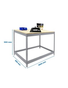 Mesa de Trabajo SIMONWORK Basic 1 901890-1 galvanizado/madera | Mesa de trabajo SimonRack profesional y resistente