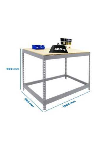 Mesa de Trabajo SIMONWORK Basic 1 901890-1 galvanizado/madera | Mesa de trabajo SimonRack profesional y resistente