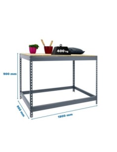 Mesa de Trabajo SIMONWORK Basic 1 901890-1 gris/madera | Mesa de trabajo SimonRack profesional y resistente
