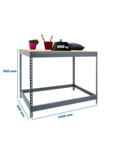 Mesa de Trabajo SIMONWORK Basic 1 902160-1 gris/madera | Mesa de trabajo SimonRack profesional y resistente