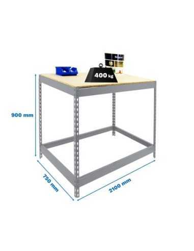 Mesa de Trabajo SIMONWORK Basic 1 902175-1 galvanizado/madera | Mesa de trabajo SimonRack profesional y resistente