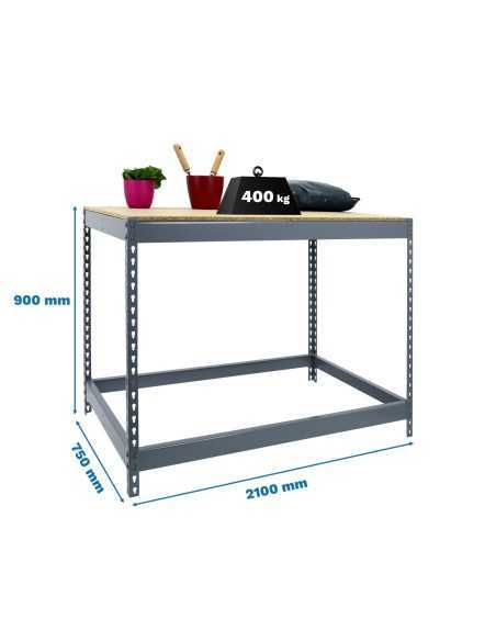 Mesa de Trabajo SIMONWORK Basic 1 902175-1 gris/madera | Mesa de trabajo SimonRack profesional y resistente