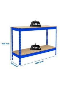 Mesa de Trabajo SIMONWORK Basic 2 901260-2 azul/madera | Mesa de trabajo SimonRack profesional y resistente
