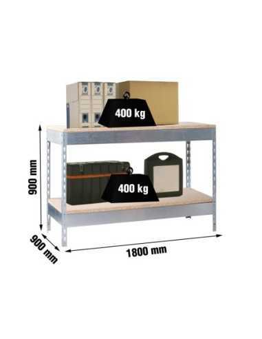 Mesa de Trabajo SIMONWORK Basic 2 901890-2 galvanizado/madera | Mesa de trabajo SimonRack profesional y resistente