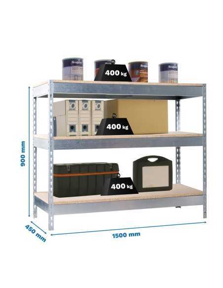 Mesa de Trabajo SIMONRACK Simonwork basic 3 901545-3 galva/madera