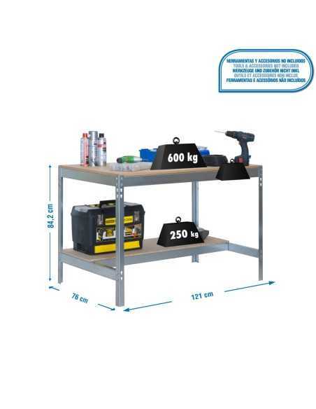 Mesa de Trabajo SIMONWORK BT 0 1200x750 galva/madera | Mesa de trabajo SimonRack profesional y resistente