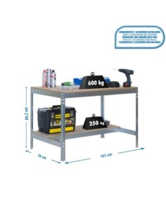 Mesa de Trabajo SIMONWORK BT 0 1500x750 galva/madera | Mesa de trabajo SimonRack profesional y resistente