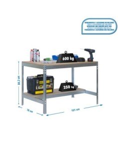 Mesa de Trabajo SIMONWORK BT 0 1500x750 galva/madera | Mesa de trabajo SimonRack profesional y resistente