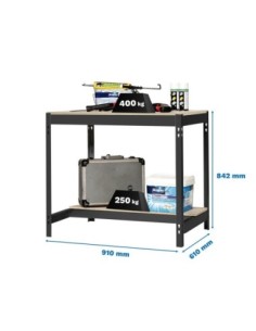 Mesa de Trabajo SIMONWORK BT 0 900x600 antracita/madera | Mesa de trabajo SimonRack profesional y resistente
