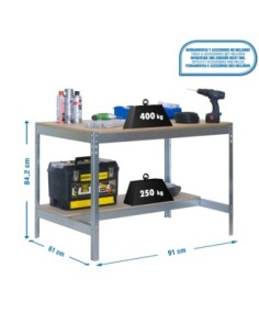 Mesa de Trabajo SIMONWORK BT 0 900x600 galva/madera | Mesa de trabajo SimonRack profesional y resistente