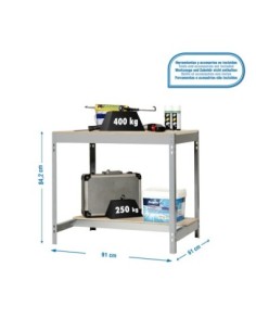 Mesa de Trabajo SIMONWORK BT 0 900x600 gris/madera | Mesa de trabajo SimonRack profesional y resistente