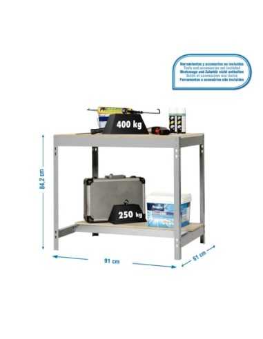 Mesa de Trabajo SIMONWORK BT 0 900x600 gris/madera | Mesa de trabajo SimonRack profesional y resistente