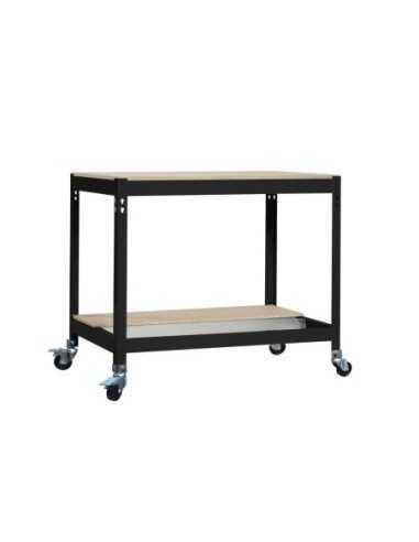 Mesa de Trabajo SIMONWORK con Ruedas BT 0 1200 antracita/madera | Mesa de trabajo SimonRack profesional y resistente