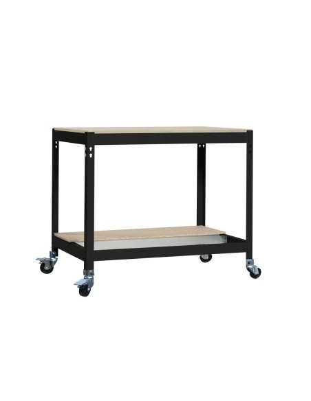 Mesa de Trabajo SIMONWORK con Ruedas BT 0 1200 antracita/madera | Mesa de trabajo SimonRack profesional y resistente