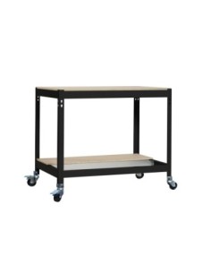 Mesa de Trabajo SIMONWORK con Ruedas BT 0 1500 antracita/madera | Mesa de trabajo SimonRack profesional y resistente