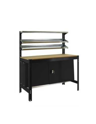 Mesa de Trabajo SIMONWORK BT 1 cabinet 1200 antracita/madera | Mesa de trabajo SimonRack profesional y resistente