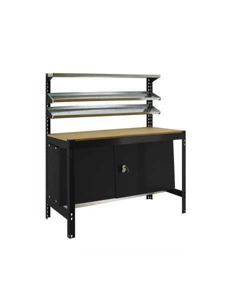 Mesa de Trabajo SIMONWORK BT 1 cabinet 1200 antracita/madera | Mesa de trabajo SimonRack profesional y resistente