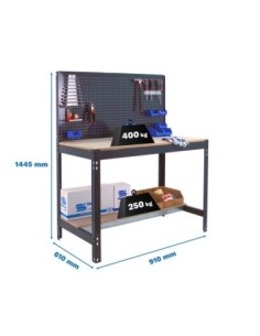 Mesa de Trabajo SIMONWORK BT 2 900 antracita/madera | Mesa de trabajo SimonRack profesional y resistente