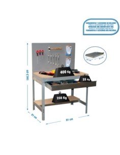 Mesa de Trabajo SIMONWORK BT 2 box 900 gris/madera | Mesa de trabajo SimonRack profesional y resistente