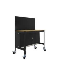 Mesa de Trabajo SIMONWORK con Ruedas BT 2 cabinet 1200 antracita/madera | Mesa de trabajo SimonRack profesional y resistente