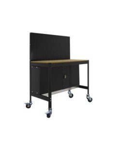Mesa de Trabajo SIMONWORK con Ruedas BT 2 cabinet 1200 antracita/madera | Mesa de trabajo SimonRack profesional y resistente
