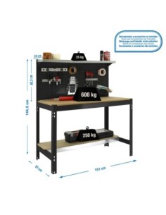 Mesa de Trabajo SIMONWORK BT 3 1500 antracita/madera | Mesa de trabajo SimonRack profesional y resistente
