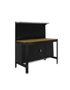 Mesa de Trabajo SIMONWORK BT 3 cabinet 1200 antracita/madera | Mesa de trabajo SimonRack profesional y resistente